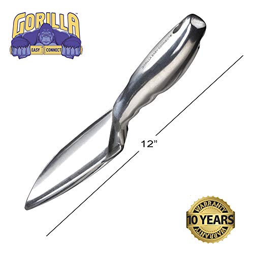 GORILLA EASY CONNECT Heavy Duty Garden Tools with Digging Trowel, Transplant Trowel and Cultivator Hand Rake.