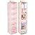 mDesign Soft Fabric Over Closet Rod Hanging Storage Organizer with 6 Shelves for Child/Kids Room or Nursery - Polka Dot Pattern - 2 Pack - Light Pink with White Dots