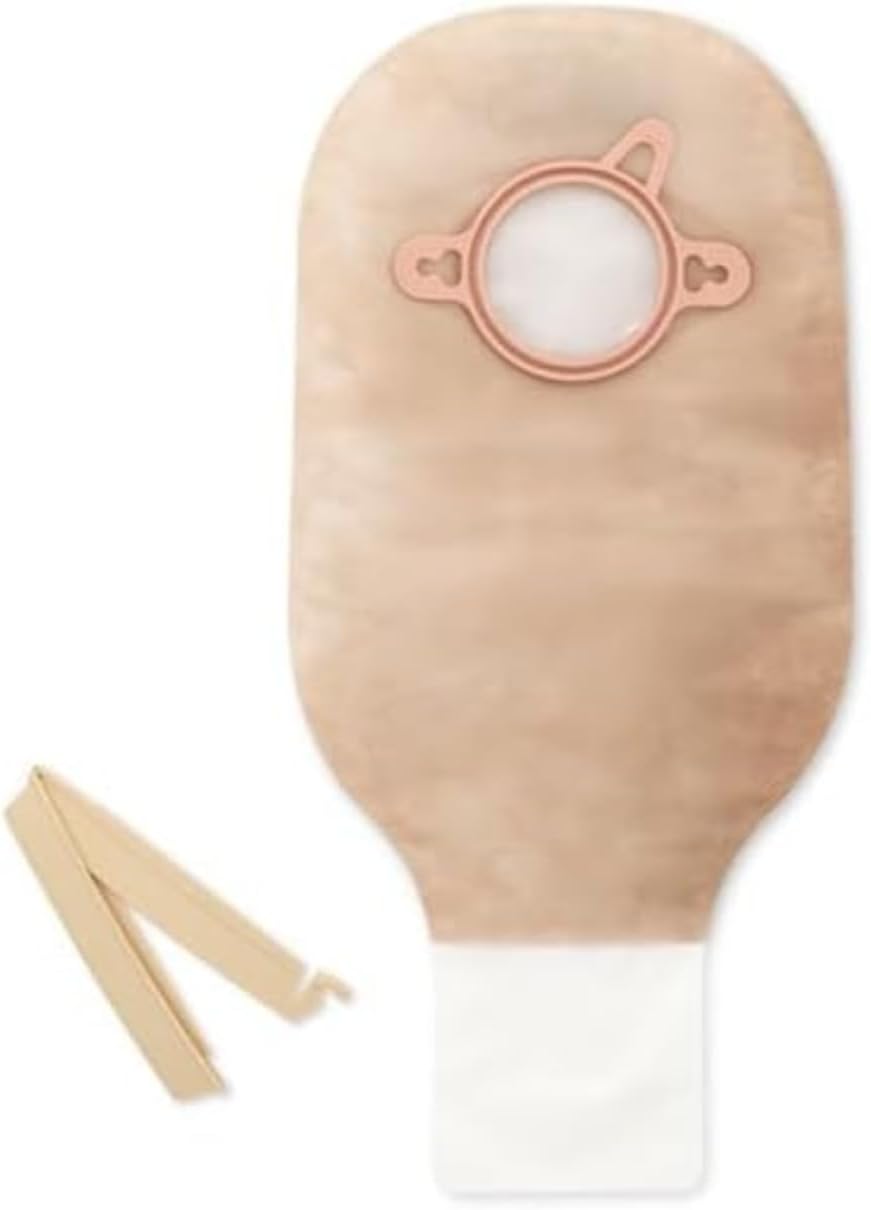 Hollister 18164 New Image 2-Piece 12” Drainable Ostomy Pouch, Pack of 10, Transparent, 2-3/4” Opening, Blue Color Code