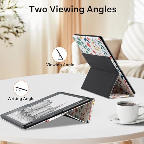 Image of CoBak Case for Tablet Reader - All New PU Leather Cover with Auto Sleep Wake Feature for Tablet Reader 10.2 inch 2022 & 2024 Released with Pen Holder (not Compatible with Remarkable),Floral Sea