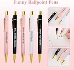 Stylos drôles, ensemble de stylos Badass motivationnel, ensemble d'un stylo quotidien de swear Word, ensemble à bille quotidienne avec encre noire, stylos Inspirationnels drôles avec des propos pour les collègues adultes fournitures de bureau (5pcs)
