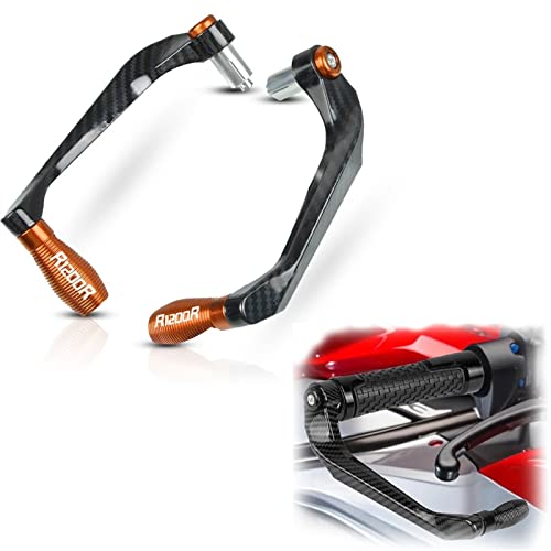Protège-mains moto 7/8'' orange avec garde de levier de frein