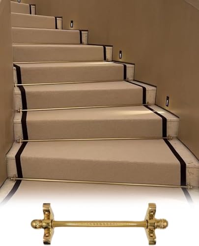 Barras para alfombras de escalera en latón brillante con remates decorativos de bola de 110 cm