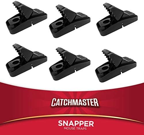 Snapper Quick-Set Reusable Snap Mouse Traps by Catchmaster - 6 Pack, Ready to Use Indoors & Outdoors. Grip Instant Kill Plastic Environment-Friendly Glue-Free Poison-Free