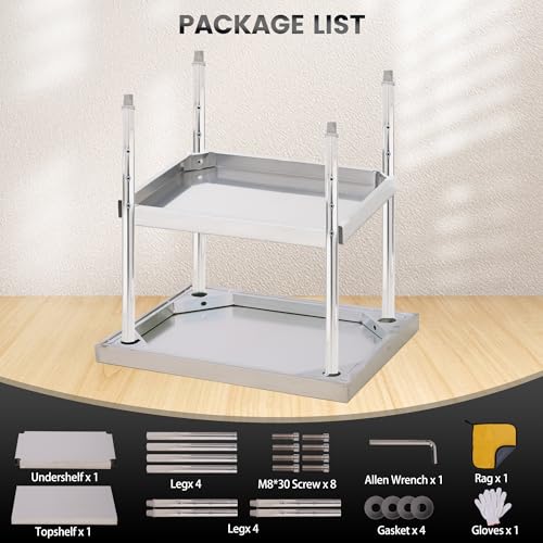 14"X24"X35" Stainless Steel Work Table, 2-Tier Commercial Metal Prep Table, Rust-Resistant Utility Tables for Kitchen, Restaurant, Laundry, Garage, Indoor, Outdoor by PeacefulHues - Image 4