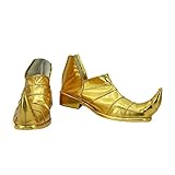 Yuanplate Dio Brando Cosplay Shoes Boots Halloween Men Party Fashion Leather Gold Shoes (Male US 12/EU46)