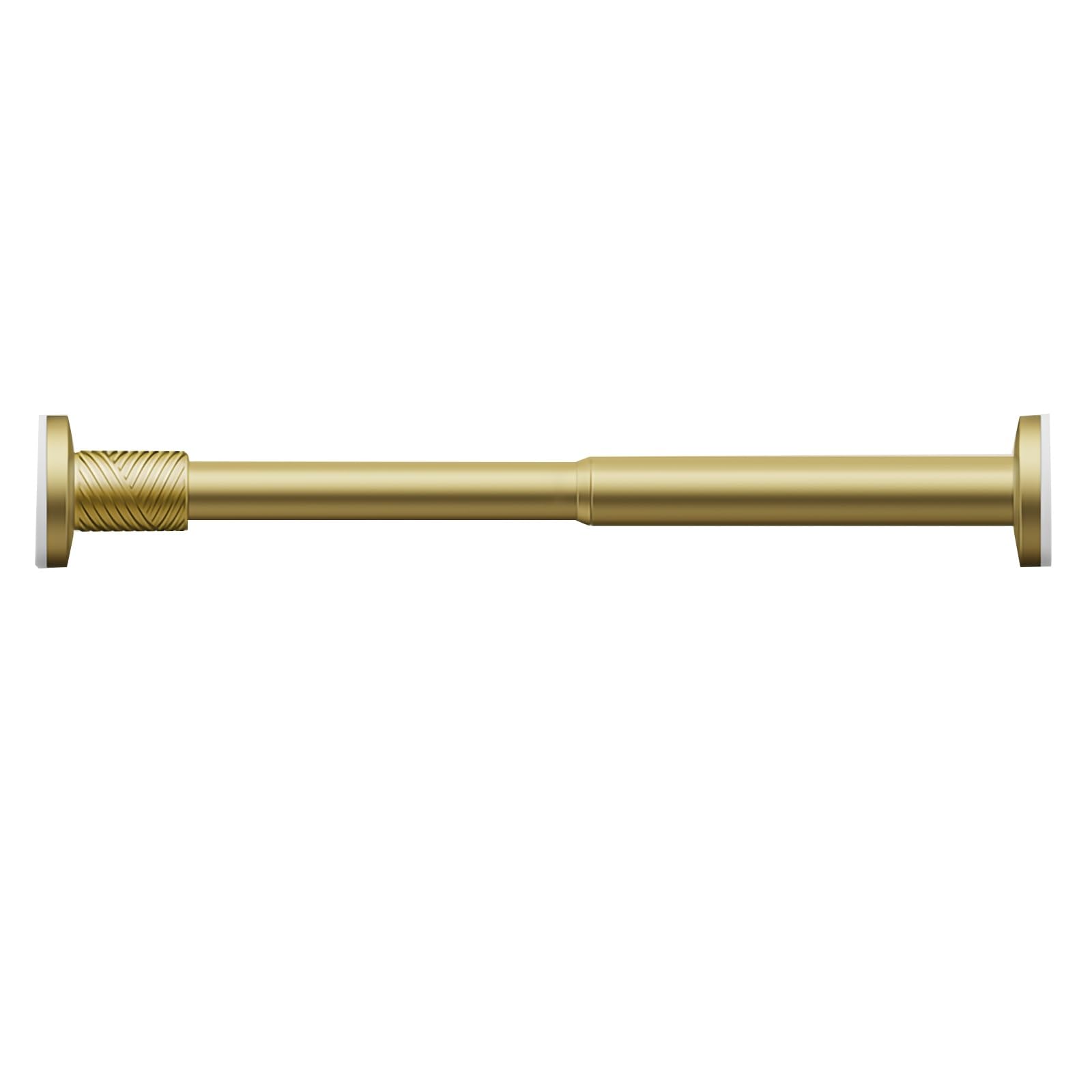 Adjustable Tension Closet Pole No Drill, Gold Shower Curtain Rod 19 24 32 46 40 58 74 101 Inches, Aluminum Heavy Duty Laundry Rods Prevent Rust Non Slip(50-80cm/19.5-31.2in)