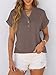 ANRABESS Womens Short Sleeve Henley Tops V Neck Dressy Casual Blouses Summer Trendy Tee Shirts 2026 Vacation Fashion Clothes Brown X-Large