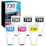 730 Ink Cartridge 300ml Designjet T1600 T1700 T2600 Ink Cartridges Replacement for HP 730 Ink Cartridge Matte Black/Photo Black/Cyan/Yellow/Magenta/Gray P2V71A P2V73A P2V68A P2V70A P2V69A P2V72A