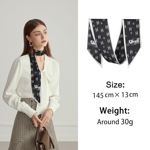 EXTREE Satin Scarf Mulberry Silk Printed Head Wrap Hair Band 7"" x 59""2