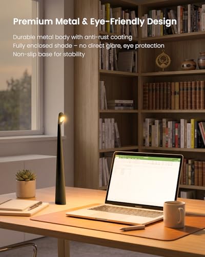 Myrauv Cordless LED Table Lamp, 4000mAh Rechargeable Portable Desk Lamp, 3-Level Brightness, Bedside Night Light, Ambient Reading Light for Restaurant, Bedroom, Outdoor Camping, Night Light, Black - image 5