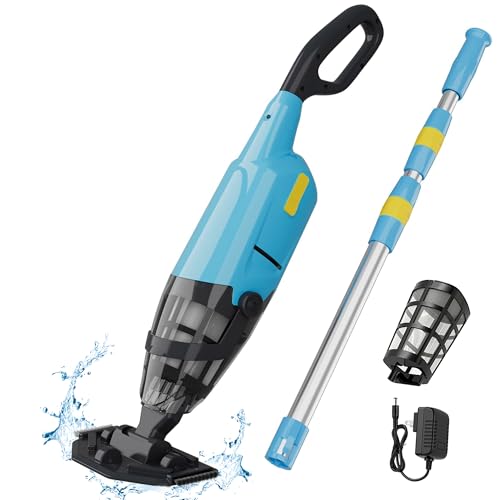 Cordless Rechargeable Pool Vacuum for Inground Pools, Handheld Pool Cleaner for Above Ground Pool, Spas and Hot Tubs, Long Lasting, Ideal for Dirt