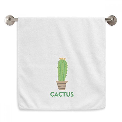Serviette moelleuse cactus vert imprimé haute définition sur fond blanc - 2