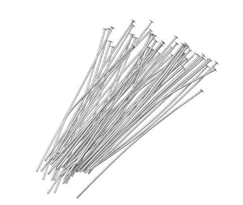 LASSUM 330 PCS Silver Plated Head Pins Findings, 32mm Head