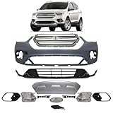 PENSUN Front Bumper Cover Kit for 2017-2019 Ford Escape S SE SEL - Includes Upper Grille, Lower Valance Skid Plate & Full Body Set