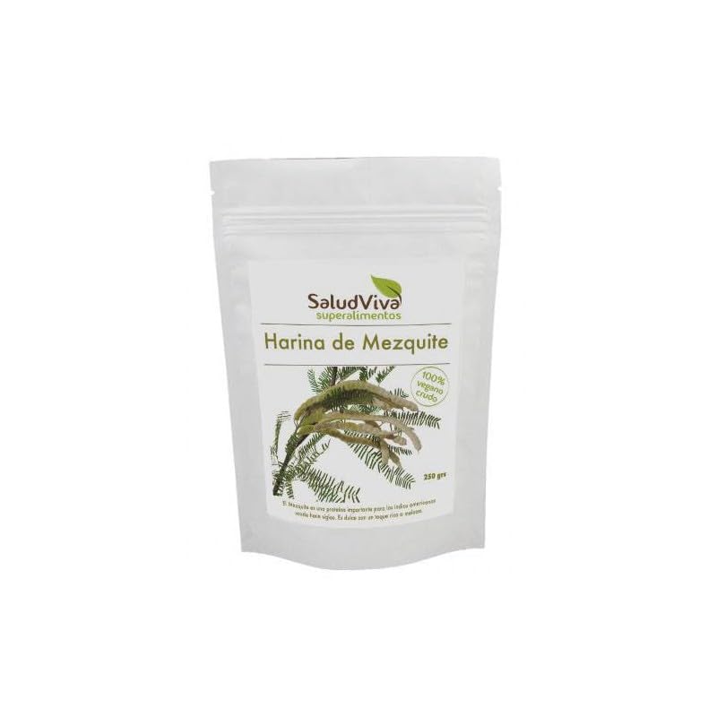 Harina de Mezquite Bio 250g | Salud Viva | Ecológica y Natural | Fuente de Fibra, Calcio y Magnesio | Endulzante Natural sin Gluten