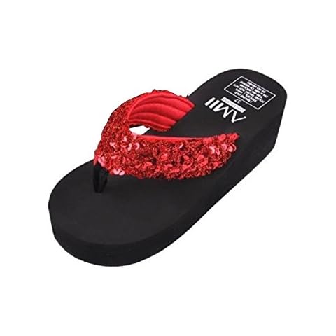 Women Sequin Glitter Sandals Beach Home Flip Flops Flat Slippers Summer Casual shoes Cover