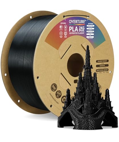 OVERTURE PLA Filament 1.75mm PLA 3D Printer Filament, 2kg Cardboard Spool (4.4lbs),...