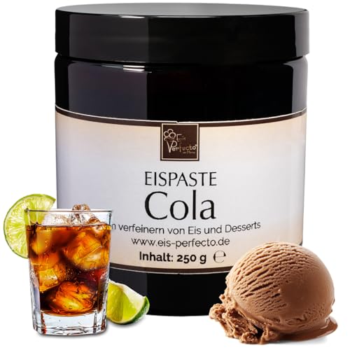 Cola Eispaste Aroma Variegatos Eis Desserts Pralinen Paste zum Verfeinern von leckerem Eis Getränke Kuchen Kekse Tortencremes Eiscremes uvm. Inhalt 250 g
