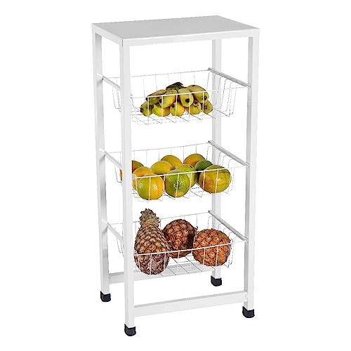 Fruteira de Chão Para Cozinha 3 Andares Branca Master