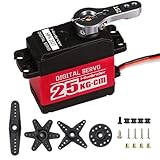 25KG RC Servo High Torque Servo Motors, Waterproof Full Metal Gear Steering Servo for RC Car Robotic Arms Robot DIY, Digital Servo with 25T Servo Horn, Control Angle 270°