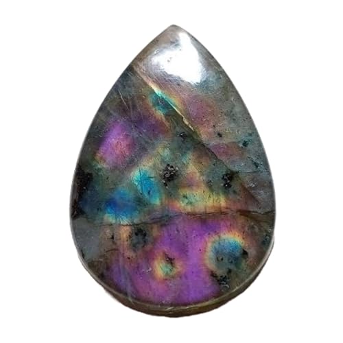 Labradorite violette naturelle sans fissure poire 35mm pour sertissage réussi