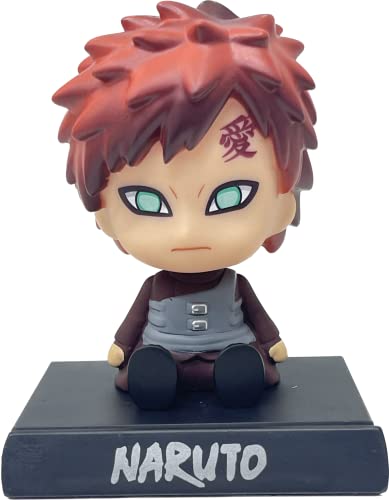 Image of AUGEN Super Hero Gaara Naruto Action Figure Limited Edition Bobblehead with Mobile Holder for Car Dashboard, Office Desk & Study Table (Pack of 1)