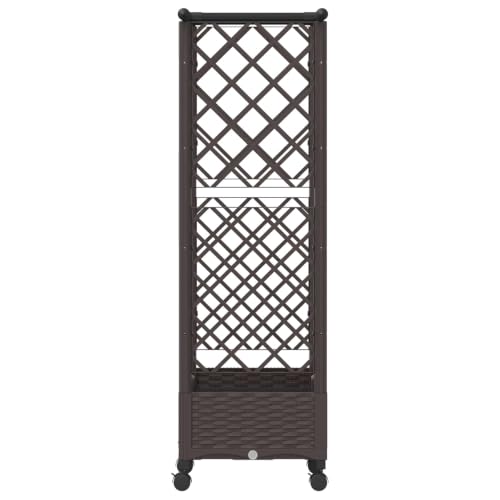 Jardinera elevada con enrejado marron de polipropileno 122cm para balcon 5