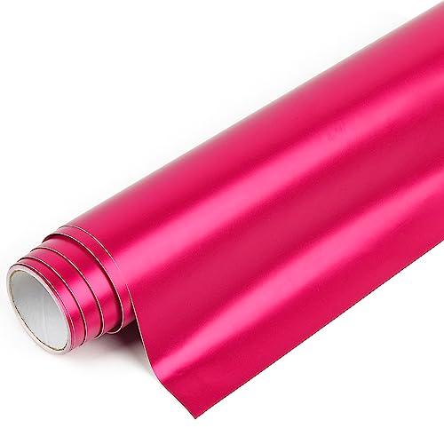 IModeur Matte Metallic Rose Red Permanent Vinyl Roll - 30.5 x 122 cm Red Vinyl for Cricut, Self Adhesive Vinyl for Cup, Windows, Birthday Gifts, Party Ornaments, Home Decor