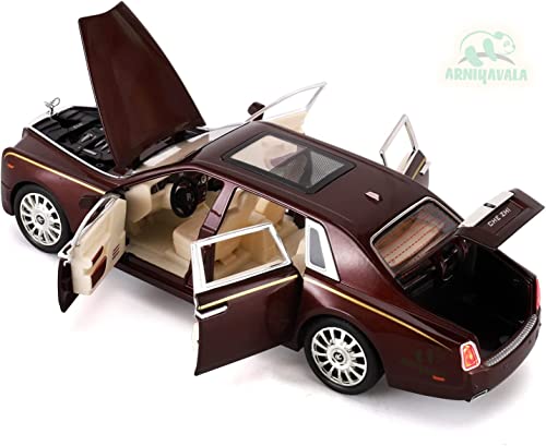 Image of Toy Car Rolls-Royce Phantom 1 /24 Metal Die Casting Model Car for 3 4 5 6 7 Year Old boy Toy with Sound and Light,Classic Car Door Design, Car Logo Can be Folded