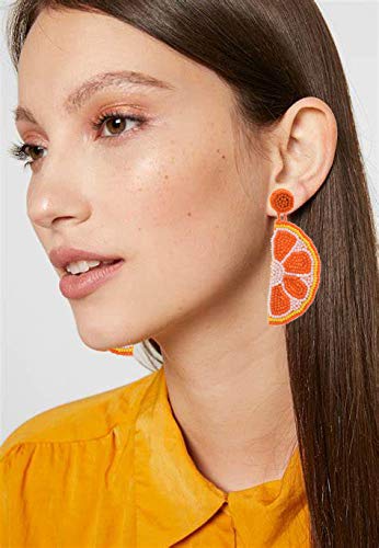 idealway Statement Dangle Fruit Earrings - Fashion Cute Pineapple Orange Watermelon Cherry Beaded Fruit Earrings for Women Jewelry2