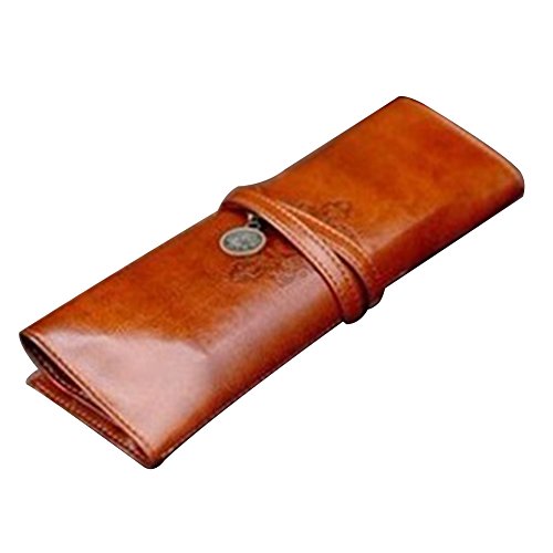 Preisvergleich Produktbild Zentto Mäppchen Stiftetasche Brieftasche Aussehen Federmäppchen Briefpapier Pouch Kosmetik Tasche Schreibwaren Bleistiftkasten Für Jungen und Mädchen Braun