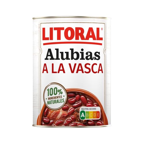 4 UNIDADES Alubias a la Vasca con embutido selecto LITORAL 4 latas de 430 g.