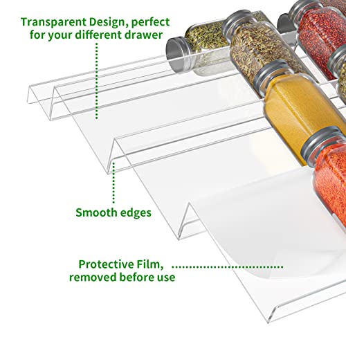 Withosent Gewürzregal Schublade, von 30 bis 60cm Ausziehbar Gewürzeinsatz Schublade aus Acryl, Gewürzschublade… - Image 6