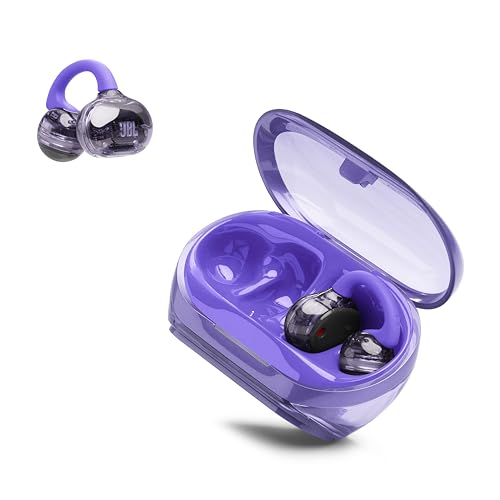 JBL Soundgear Clips - True Wireless Open-Ear Headphones, Dynamic Sound with bass Boost, All-Day Comfort, 4-mic Crisp, Clear Calls 2.0 with AI-Trained Algorithm, IP54 Water and dust Resistant (Purple)