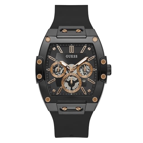 Guess Trend Casual Tonneau Diamond - Reloj de 43 mm para Hombre, Negro/Negro/Bronce/Negro, Talla única, Phoenix Guess Trend Casual Tonneau Diamond - Reloj de 43 mm para Hombre, Negro/Negro/Bronce/Negro, Talla única, Phoenix