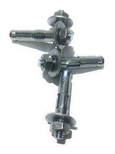 Sleeve Anchors (W/Nuts & Washers), Zinc Plated Steel, Hex Head, 5/16" X 1.5" Long (4 Pack) #TOP4