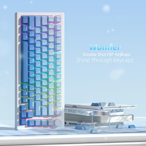Image of Womier Shine Through Keycaps, Blue PBT Keycaps