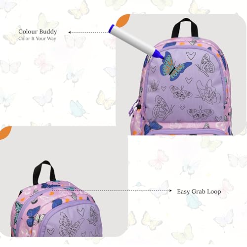 Image of F Gear Colour Buddy 12L Kids Backpack, Kids Can Colour On The Bag, 1 Compartment & 2 Pockets; Lightweight, Durable & Fun Backpack for School & Travel | Comfortable & Stylish Bag