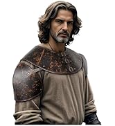 L'VOW Medieval Leather Pauldron - Men's Viking Shoulder Armor, Hallorween Ren Faire Knight Cospla...