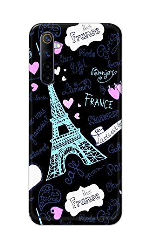 Image of PRINTFIDAA Lovers Famous Place Eiffel Tower in Paris Printed Designer Hard Back Case Cover for Realme 6 / Realme 6S / Realme 6i (6.5 inch) -(UO) MVN1003