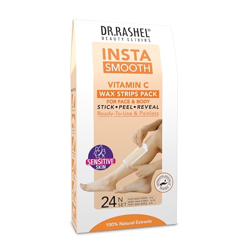 Image of DR.Rashel Insta Smooth Vitamin C Wax Strips Pack For Face & Body(24 Wax Strips)