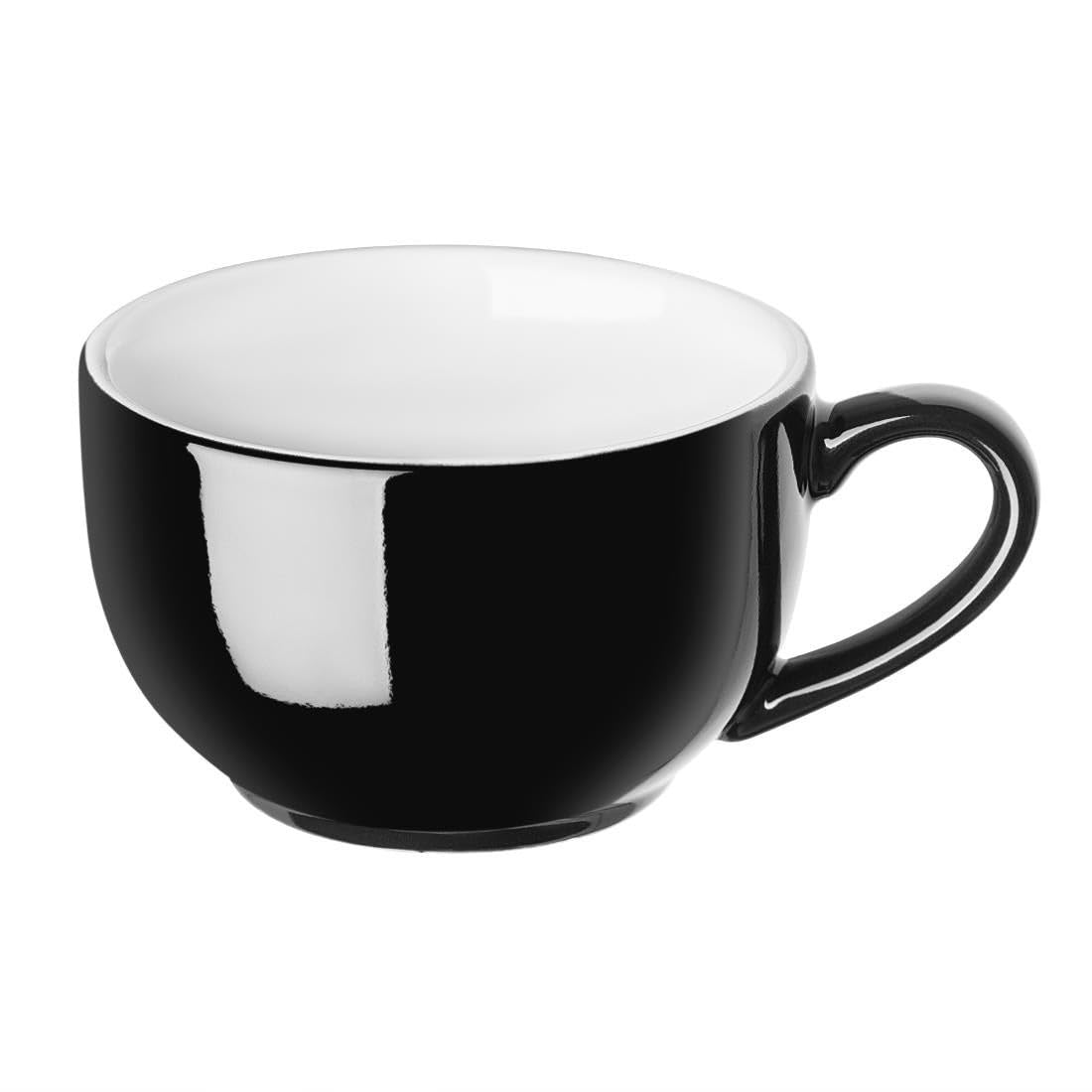 Olympia Cafe Coffee Cups Black 230ml (12 Pack) - Hot Drink Mugs Microwave, Oven and Dishwasher Safe CU953
