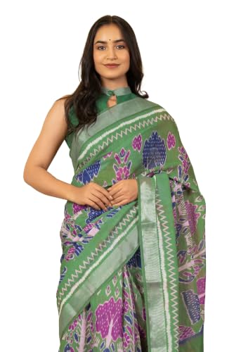 Image of MIRCHI FASHION Saree for Woman Cotton Blend Printed | Traditional Ethnic Sari for Ceremonial Use and Farewell with Blouse Piece
