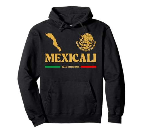 Mexicali Shirts and Hoodies Mexicali Baja California Emblem Hoodie, Black, Unisex Adult, Medium