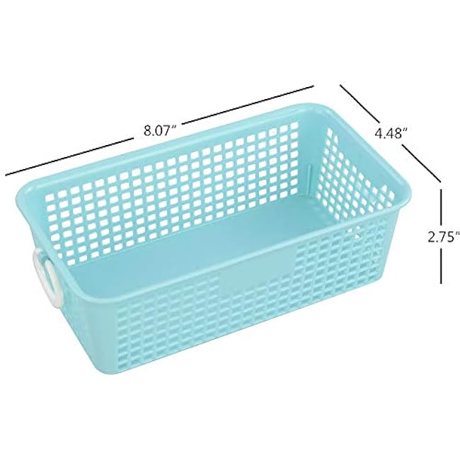 Plastic Office Desktop Storage Basket, 6 Packs Small Colored Baskets