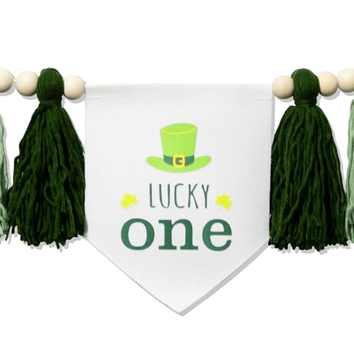 PQQIEE 1st Birthday High Chair Banner,Wood Bead Tassel Garland,First Party Tassel Banner,Birthday Photo Backdrop,Wall Hangings Decorative for Kids Bedroom Nursery (Green(Lucky one)) by PQQIEE - Used condition - Image 7
