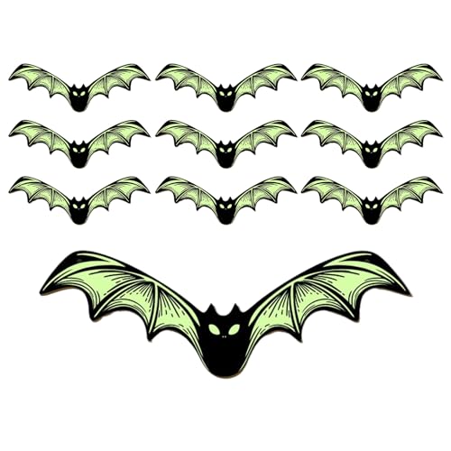 ハロウィン バット ウォールデコレーション | 蛍光コウモリ 室内装飾,ゴシック調壁面装飾 玄関 部屋 パーティー用 室内用 ハロウィン 装飾品
