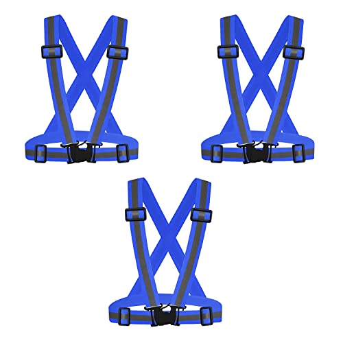 UMIKOOL DIRECT 3PCS Reflective Vest Running Gear, High Visibility Adjustable Safety Vest for Outdoor Motorcycle, Dog Walking, Night Running, Hiking