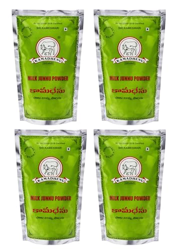 Kamadhenu Milk Junnu Powder | Traditional South Indian Colostrum Dessert Mix | Rich in Protein & Calcium | Easy-to-Make Junnu/Ginnu/Posu Sweet | No Preservatives (PACK OF 100gms * 4)